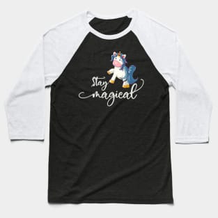 Christmas Unicorn: Stay Magical Baseball T-Shirt